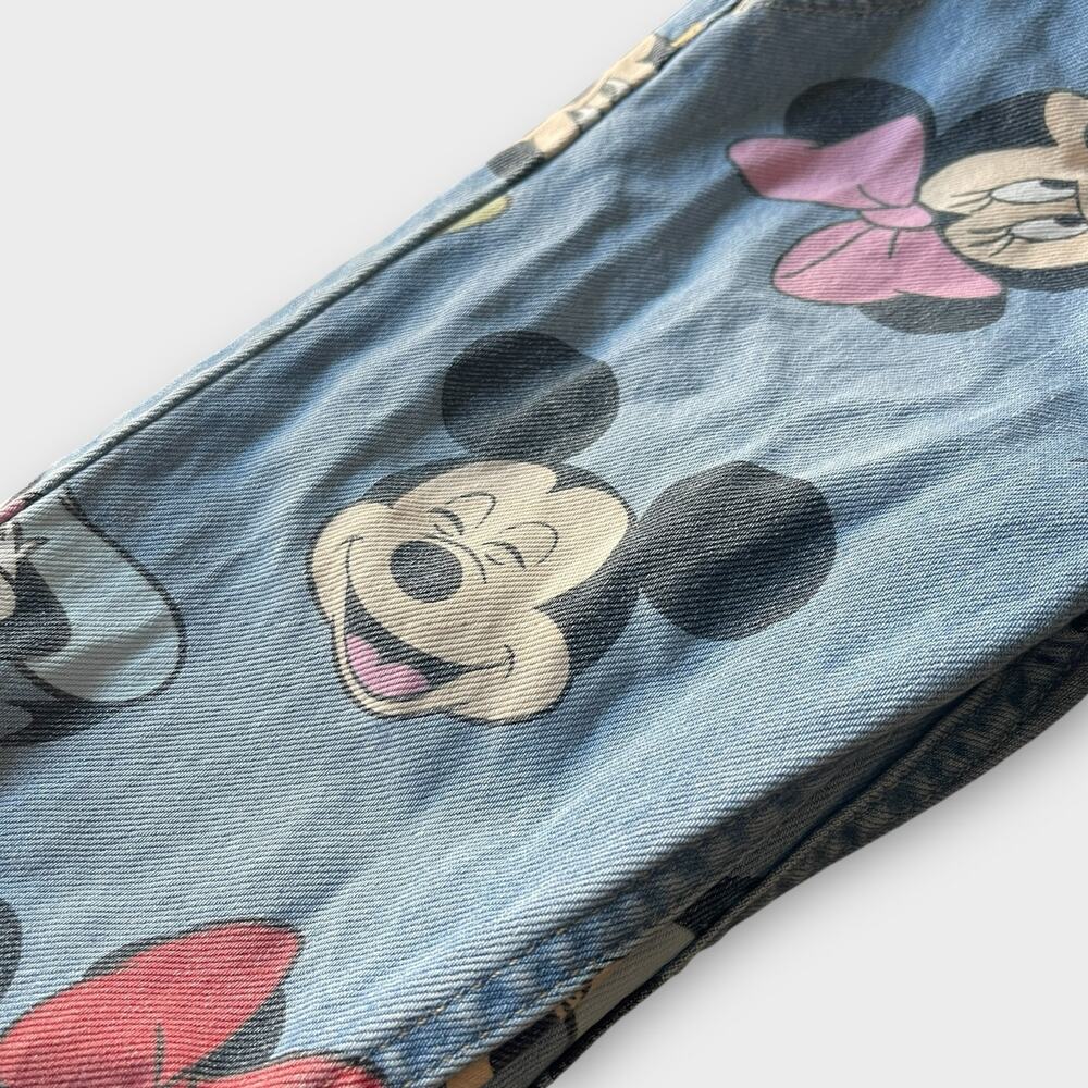 H&M Kids Disney Jeans Sz 2-3Y Mickey, Minnie & Donald All Over Print Denim - Picture 4 of 4
